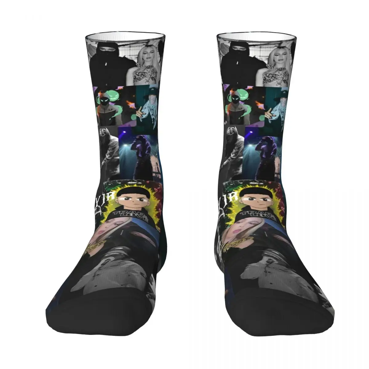 Rapper BENY JR 2024 Tour Graphic Stockings Couple Socks Warm Soft Gothic Socks Winter Outdoor Sports Non Slip Graphic Socks Gift