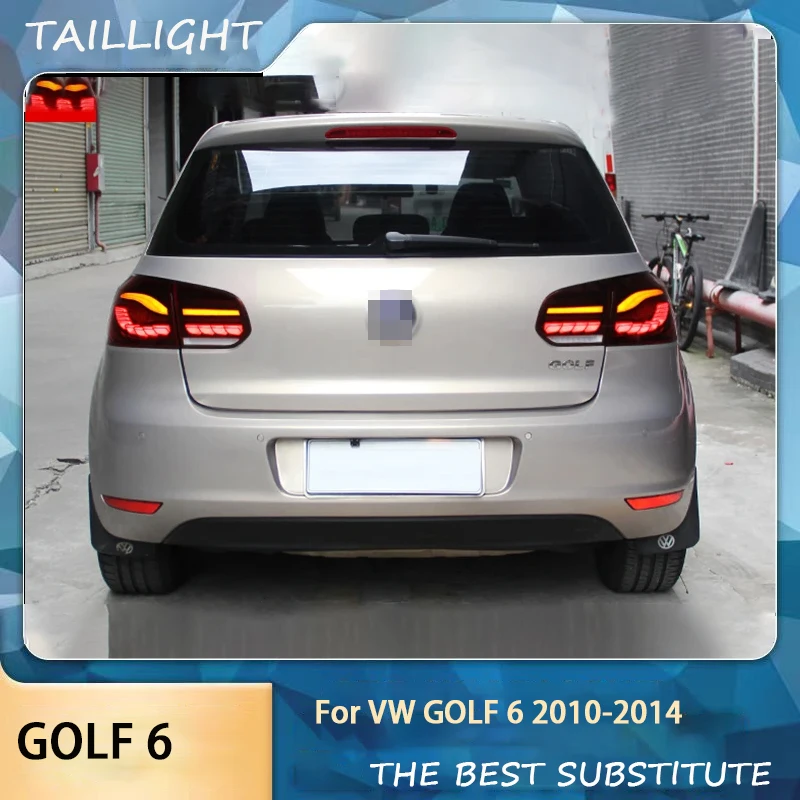 Car Tail Light Assembly For VW GOLF 6 mk6 R20 2010-2014 Brake Light flowing water flicker With Turning Signal Light Car styling