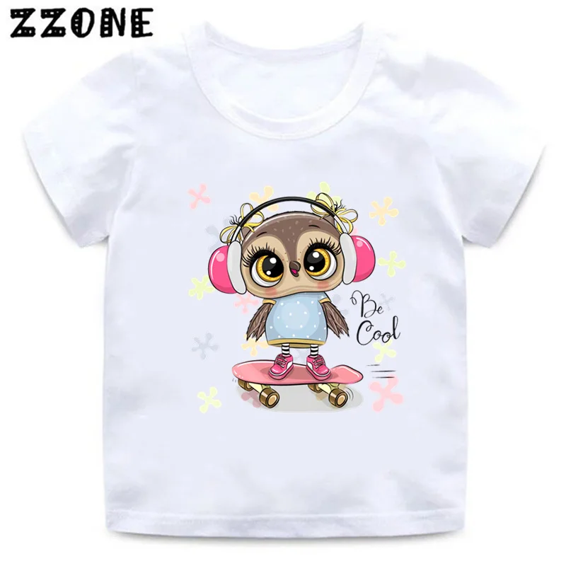 

Kids Funny T-Shirts Cute Owl Animal Cartoon Graphic Girls Clothes Summer Baby Boys Short Sleeve T shirt Children Tops,ooo5391