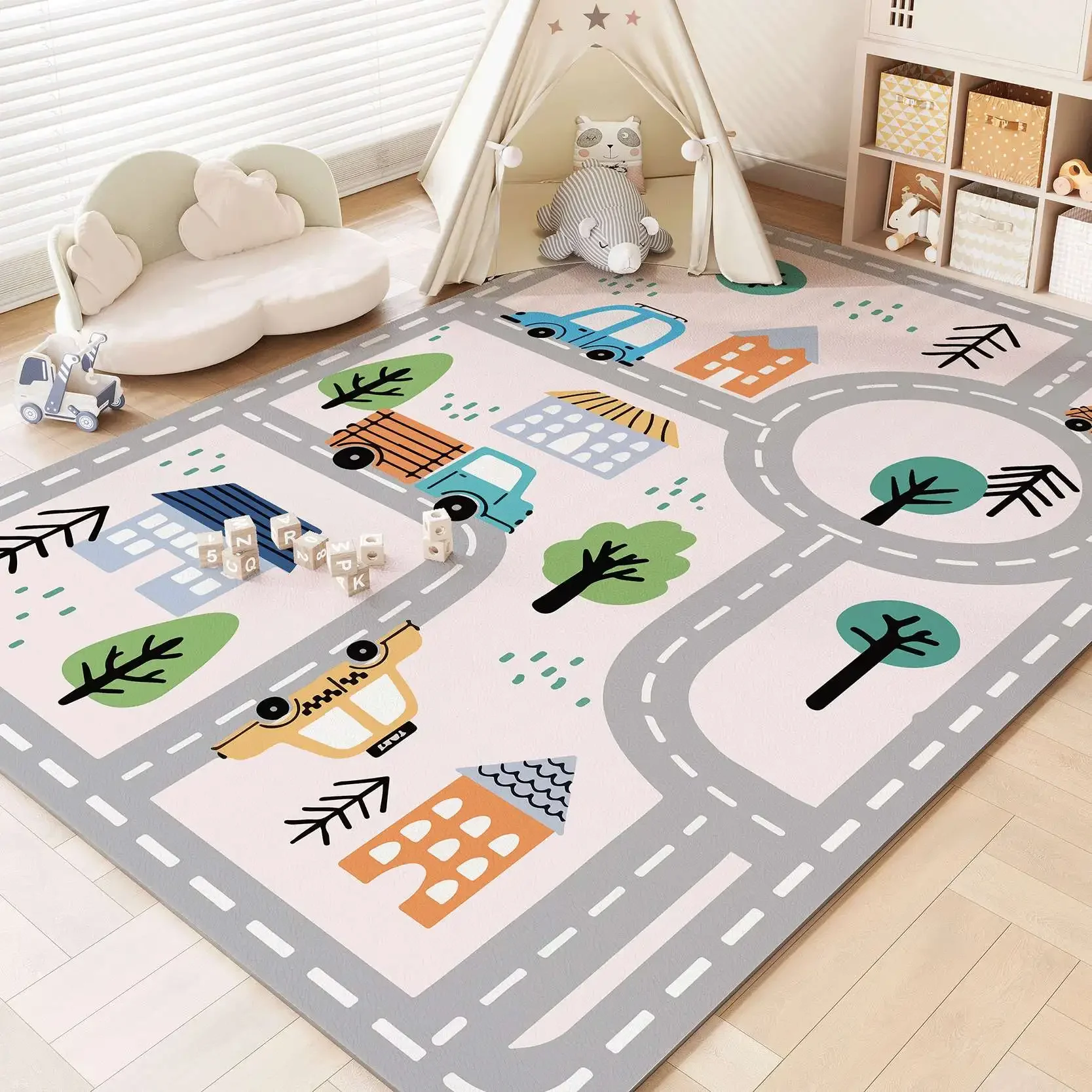 Cute Game Children Carpet Pvc Non-slip Floor Mat Kids Play Rug Bedroom Bedside Foot Mats Home Decoration Rugs for Living Room 카펫