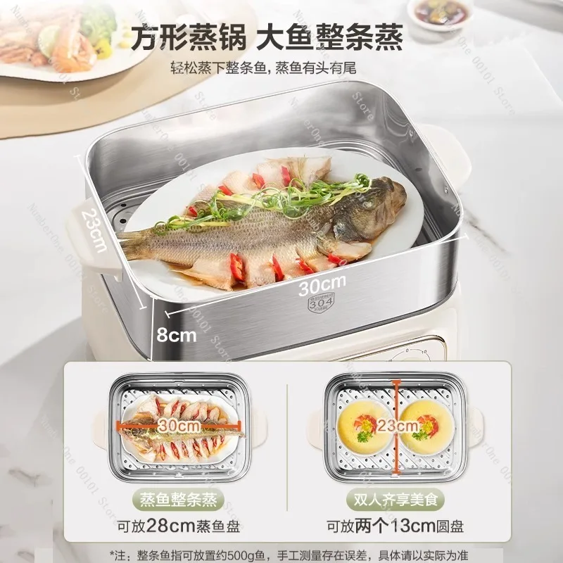 Home Kitchen Multifunction Electric Steamer Pot 3 Tier Stainless Steel Steam Cooker 2026 Steam Boil Integrated Cooking Machine