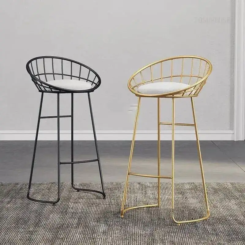 الشمال فندق مطعم أقدام عالية كرسي مسند الظهر كرسي طويل الساق الحديثة ضوء فاخر الذهبي الحديد بار البراز أثاث المطبخ المنزلي