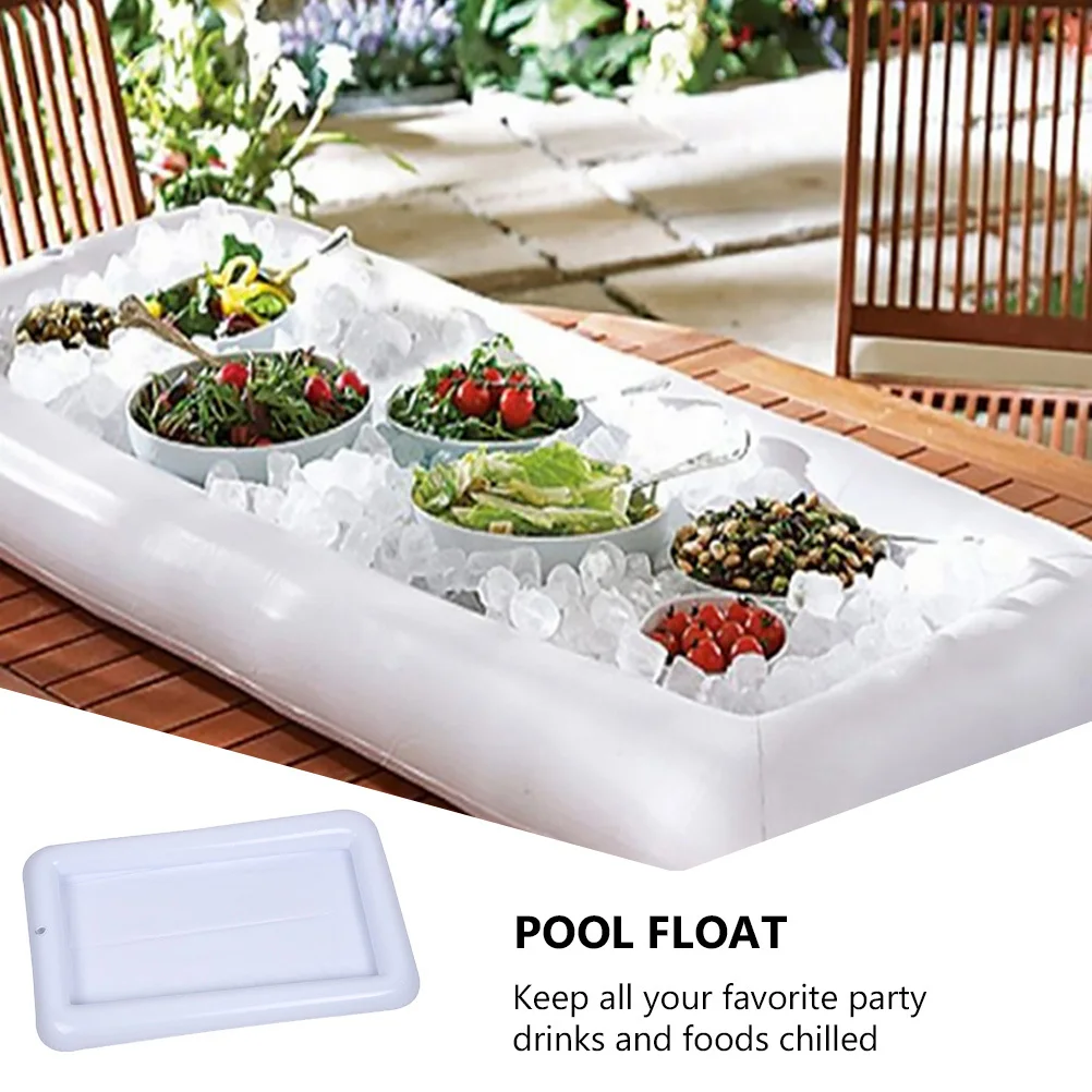 

1Pcs Pool Float Serving Bar Ice Food Server for Swimming Pool Party Beach Picnic Camping Lightweight Portable Design White