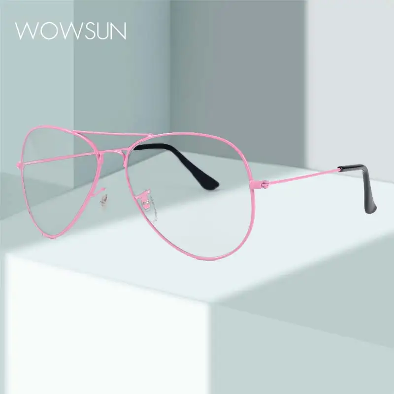 Fashion Vintage Metal Twin-Beams Glasses Women Optical Eyewear Frame Men Brand Eyeglasses Frames Gold Shield Clear Glasses