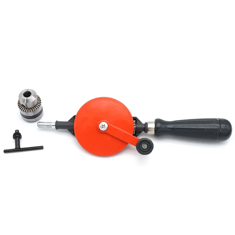 Manivela Manual multifunción de 1/4 y 3/8 pulgadas, perforadora de madera y plástico de doble engranaje, rango de sujeción de 0,6-10 MM, 1 unidad