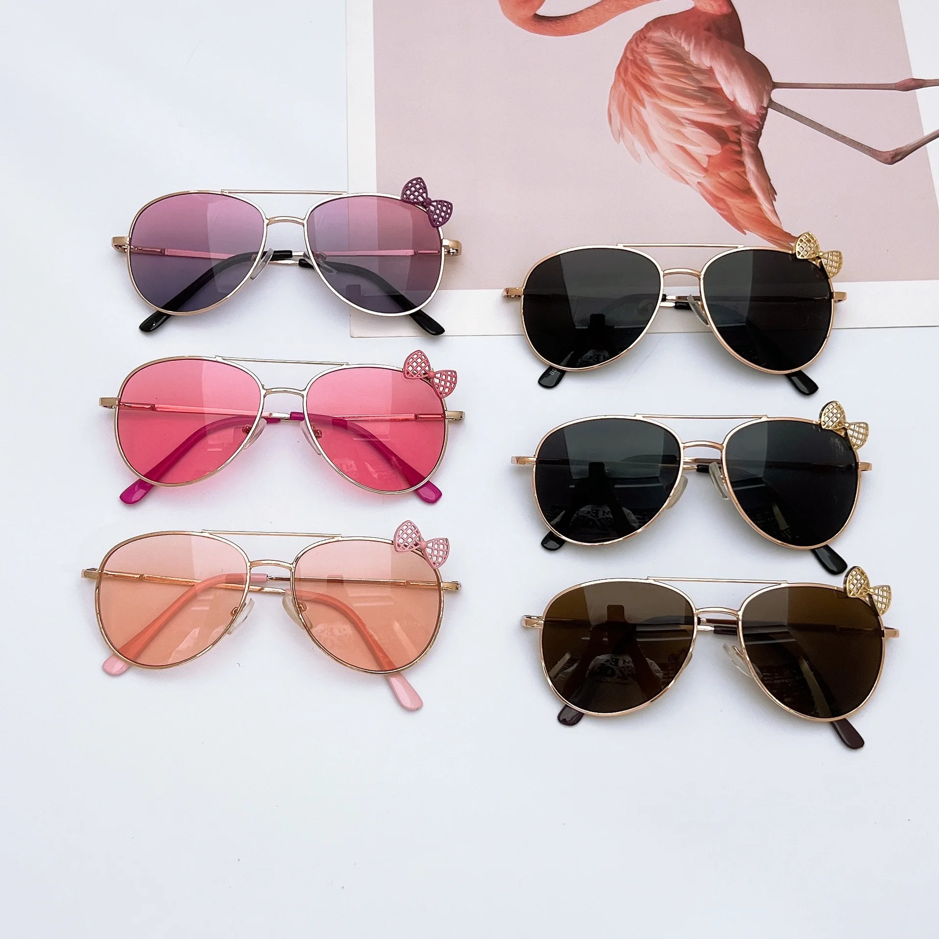 Hot Selling Metal Toad With Bowknot Cute Baby Fashion Sunshade Must-Have Sun Protection Personality Sunglasses