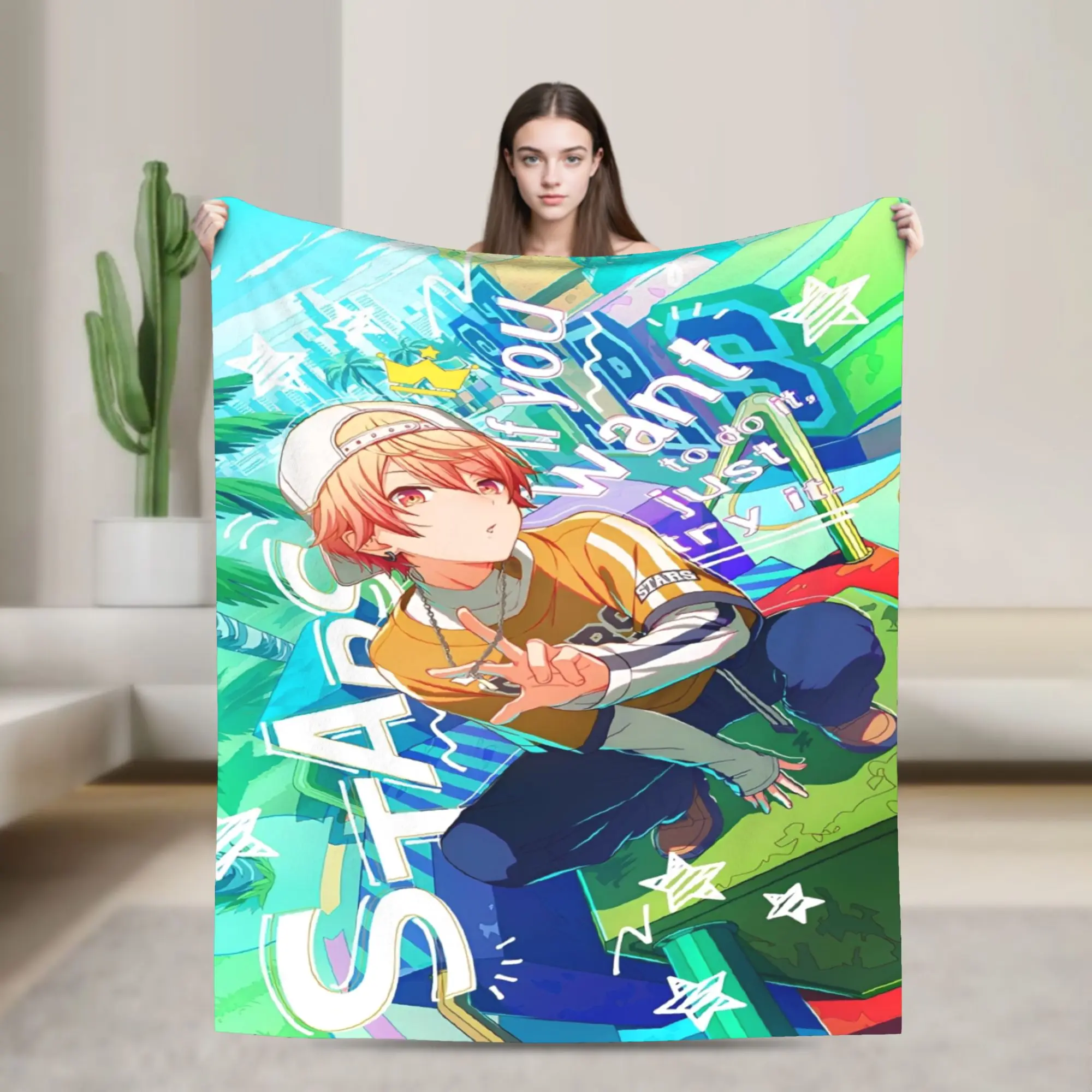 Novelty Design sekai tsukasa tenma Blankets Lightweight Thin Flannel  Relax Throw Blankets Machine Washable