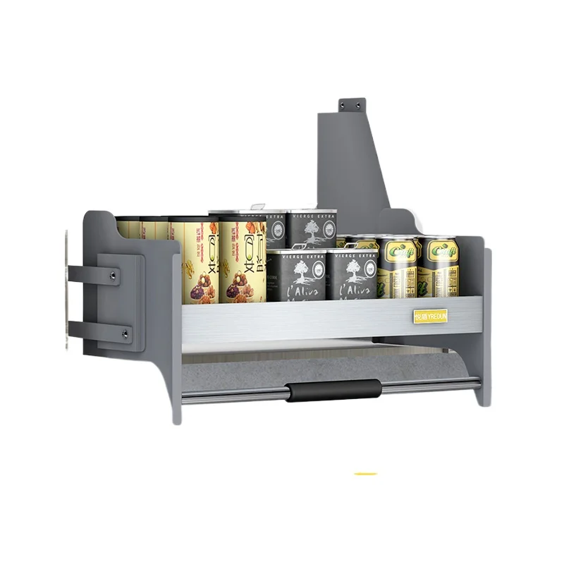 

Hanging cabinet lift basket single layer kitchen cabinet up and down type seasoning pull basket lift damping buffer