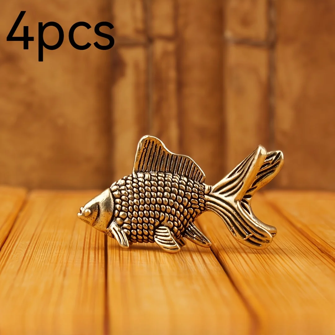 1/4 retro lucky goldfish ornaments, handmade metal artwork, personal collection, home decoration