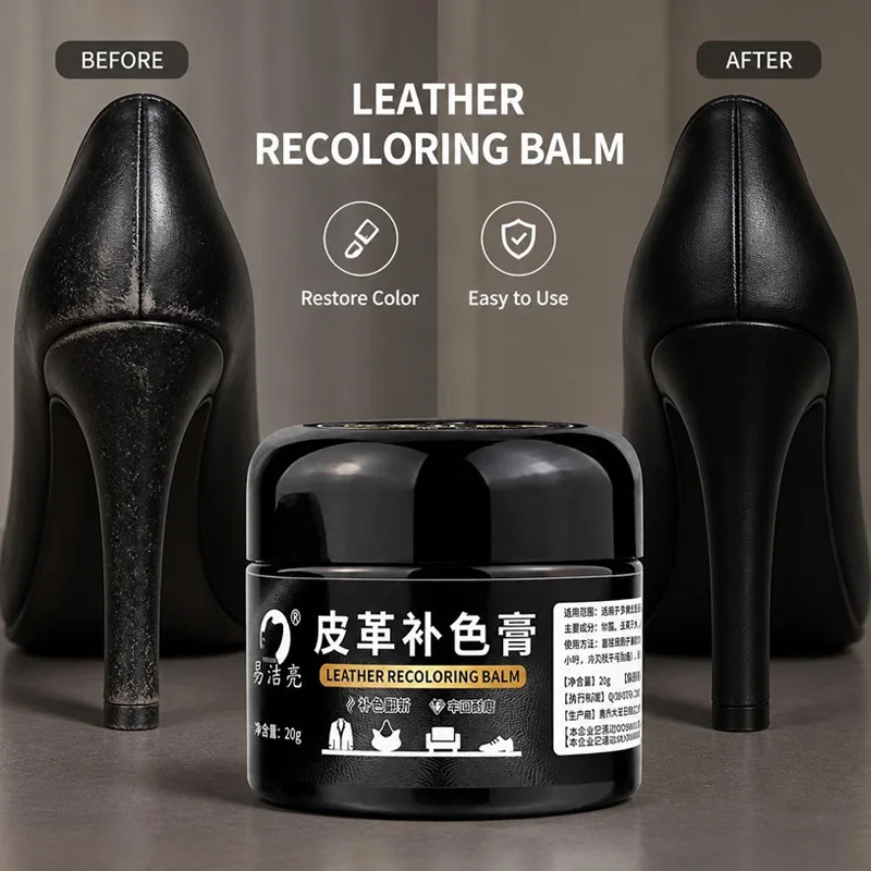 Heel Repair Recoloring Balm for High Heels, Scratch Touch Up Paint, Plastic Leather Shoe Heel Refinishing Cream