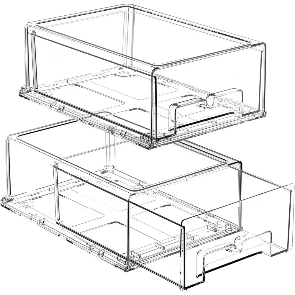 

Складные ящики для хранения - Прозрачные акриловые органайзеры для холодильника с ручками