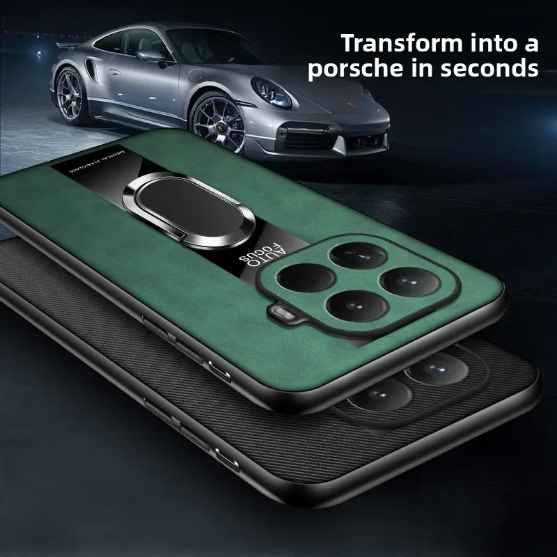 حافظة هاتف Magsafe من جلد البولي يوريثان لكبار Xiaomi 15 TPro Xiaomi 17 Pro Max Mi15 T 14TPro 15 14 حافظة دعم حلقة مغناطيسية فائقة