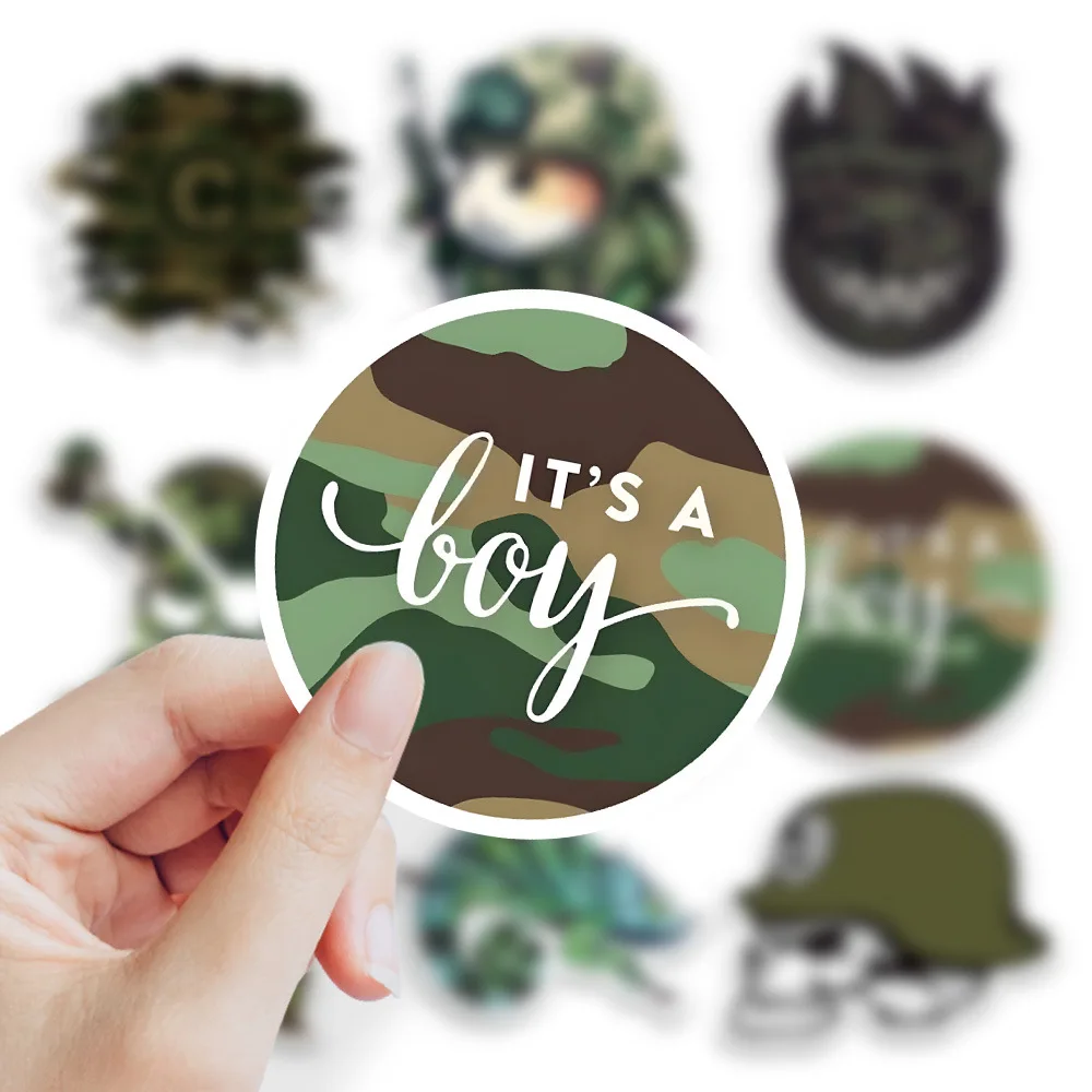 10/30/50PCS Cartoon Camouflage Sticker Laptop DIY Guitar Refrigerator Luggage Skateboard Bicycle Waterproof Decoration Wholesale