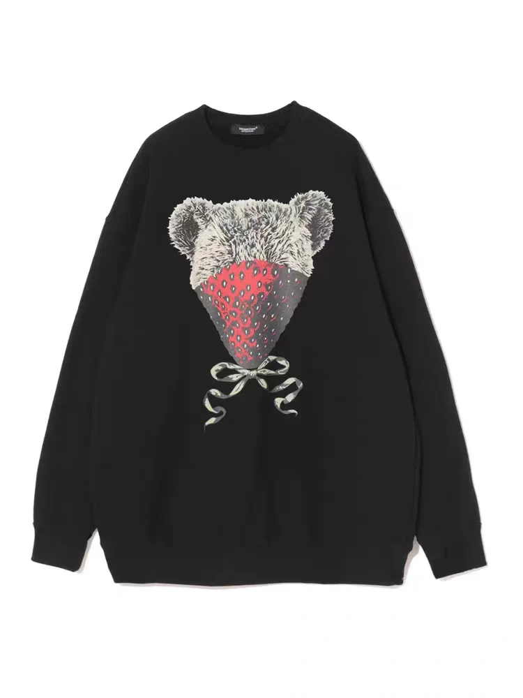 

Undercover 25 Autumn/Winter Strawberry Bear Casual Sweatshirts Loose Top Pullover for Men