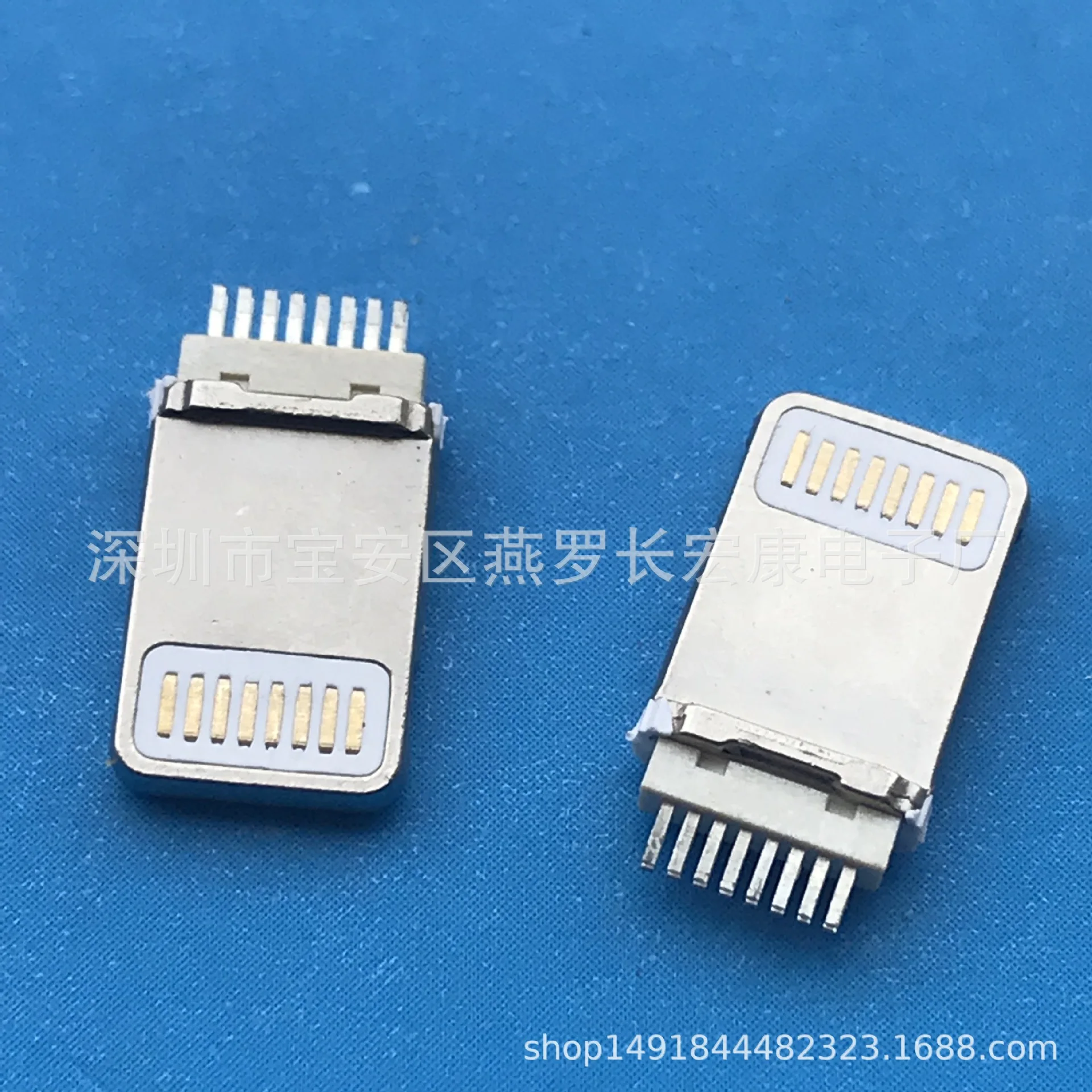 

Для 8-контактного разъема типа "папа", цельный, с удлиненной пластиной L8.8MM, без клея, мужской.