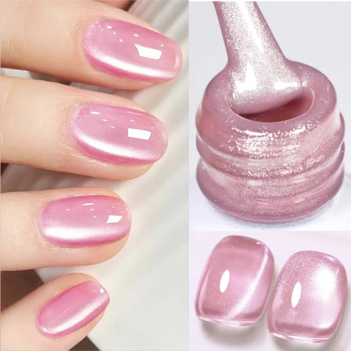BORN PRETTY 10ml Rosa brillo gato Gel magnético esmalte de uñas cuentas de vidrio Color cristal semipermanente remojo Gel manicura
