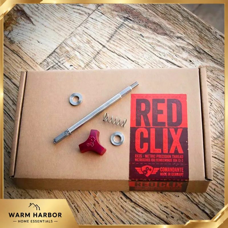 Comandante C40 Red Clix Ultra Fine Thread Axle Set With Coffee Grounds Jar Original Manual Coffee Grinder Barista Accessories