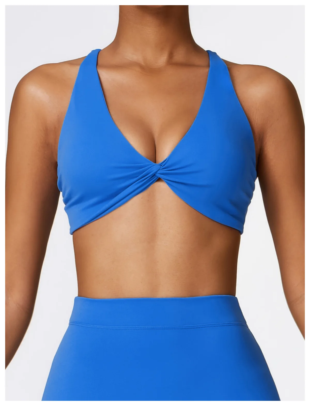 Sujetador deportivo con tirantes cruzados para mujer, ropa interior de Yoga de alto impacto, Bralette acolchado fruncido para correr, Fitness y