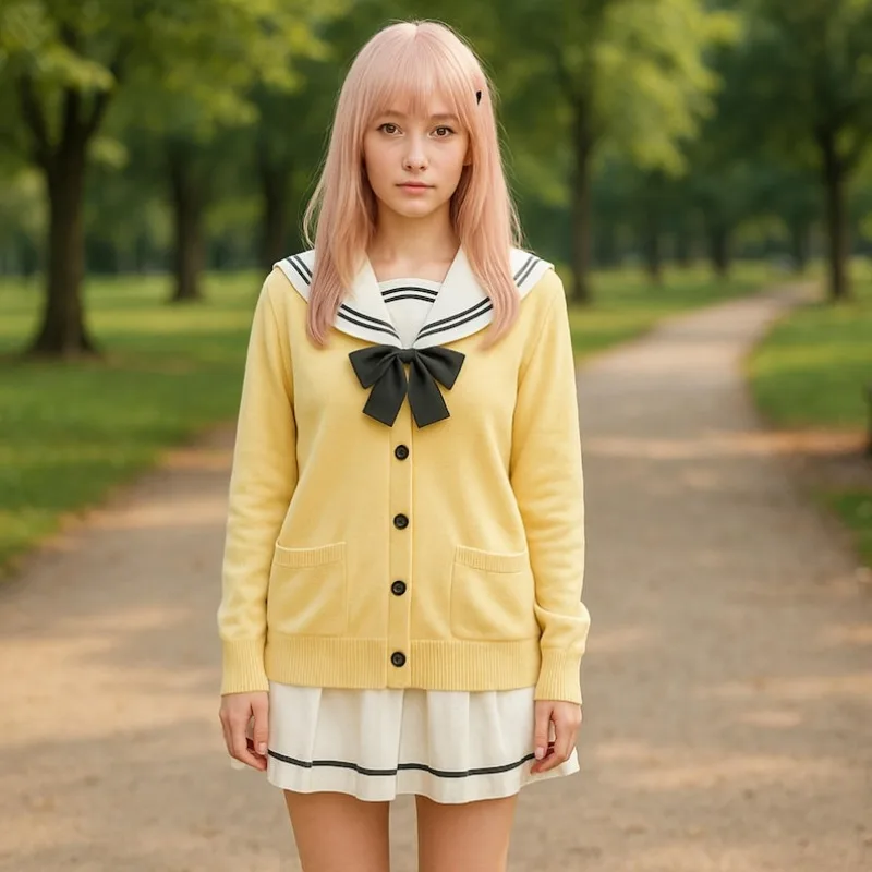 

Game Character Mukō Aoi Cosplay Costume School JK Sailor Uniform Wig Set for Women Anime Events Conventions Roleplay Outfits