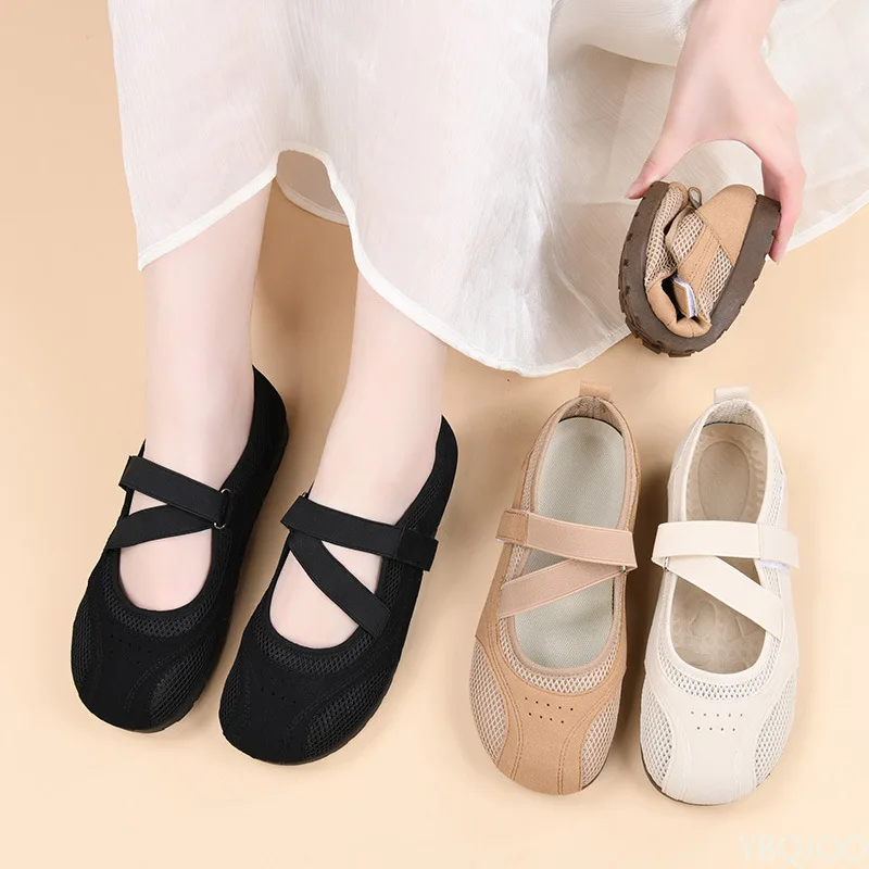 

New summer Women's Casual Comfortable Breathable Openwork Mesh Flat Sandals Thin Sole Fashionable Versatile Women's Shoes