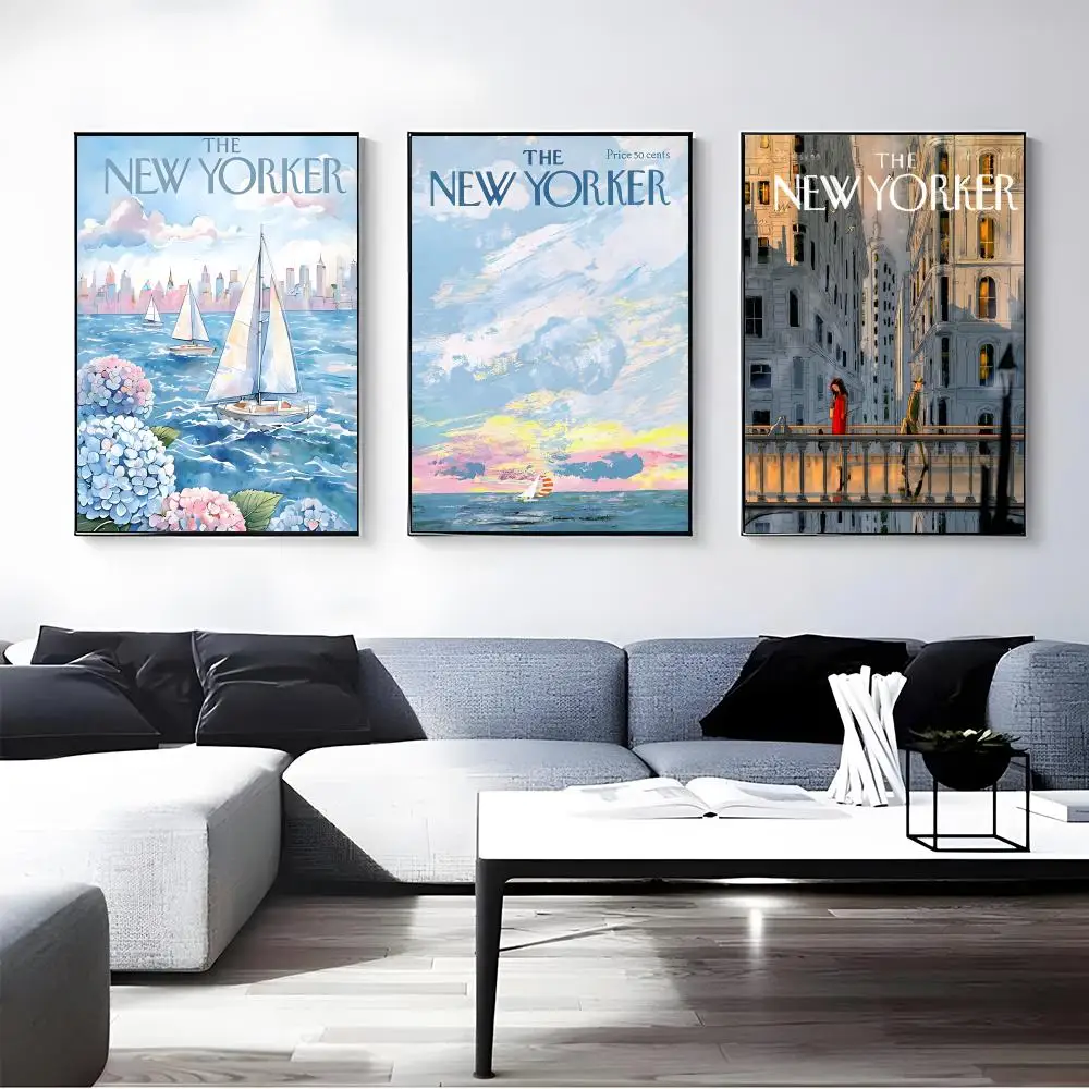 Magazine The N-New Y-Yorker Poster Self-adhesive Art Waterproof Paper Sticker Coffee House Bar Room Wall Decor