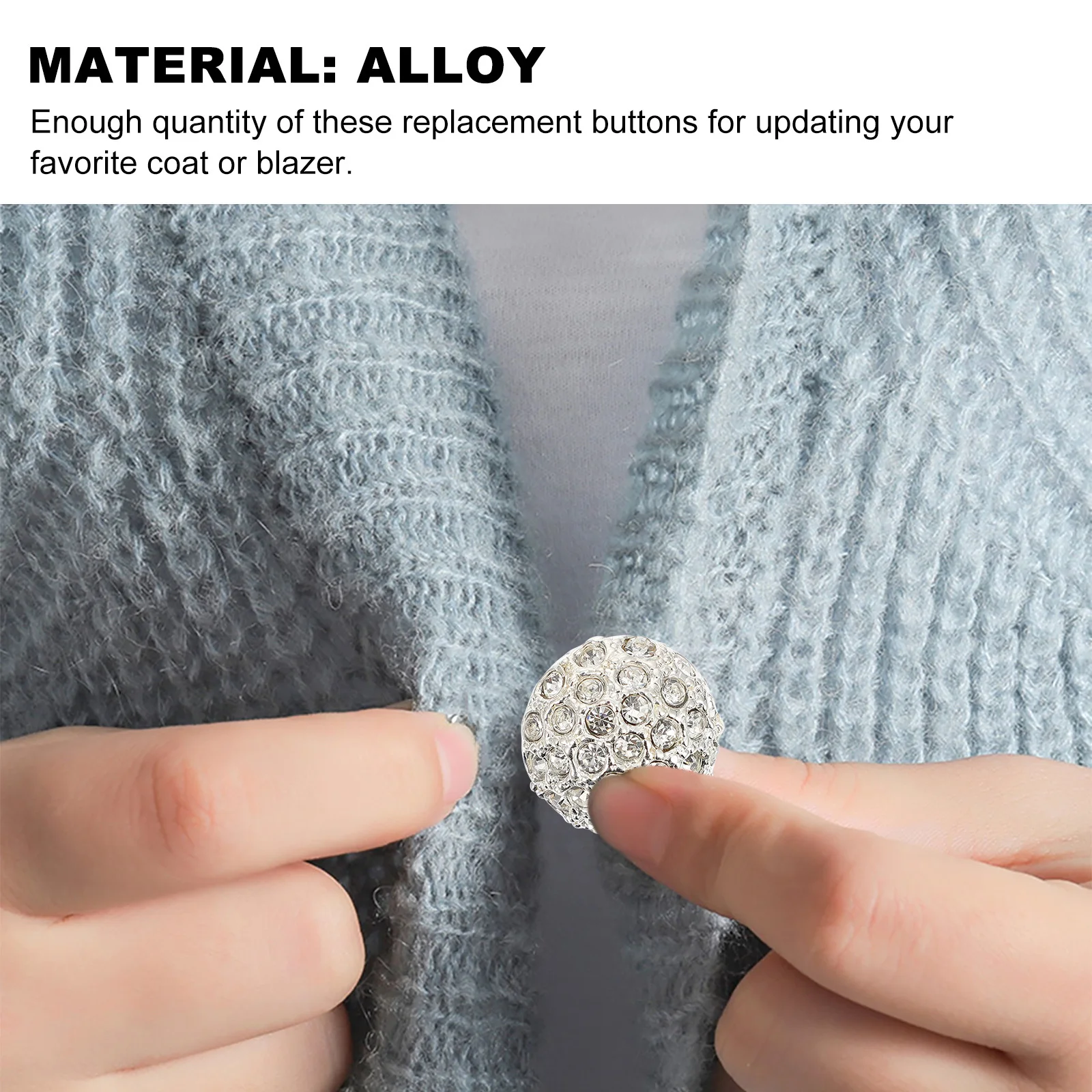 

3Pcs Decorative Buttons Rhinestone Crystal for Sewing Crafts Upholstery DIY Home Decor Coat Sweater Sofa Headboard Use