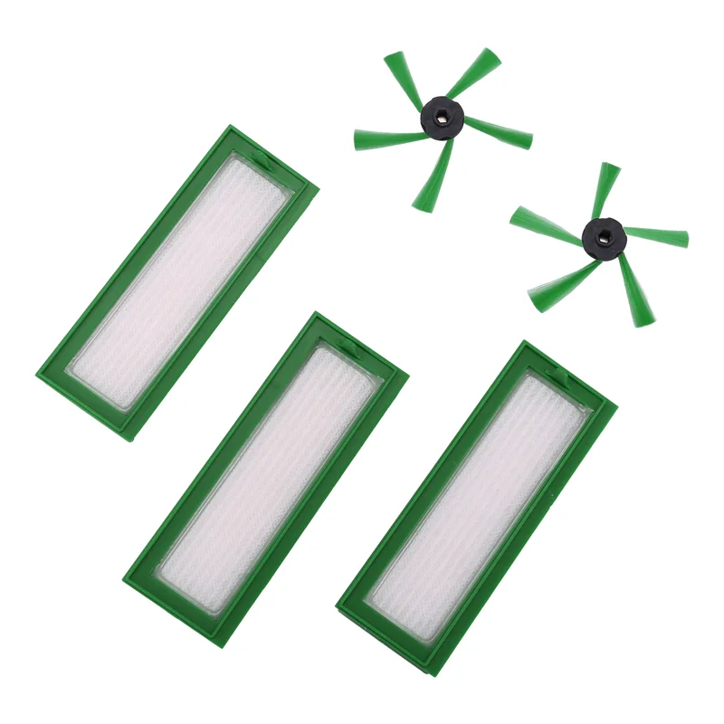 YCOC-Juego de accesorios para robots aspiradores Vorwerk Kobold VR200 y VR300, 3 filtros HEPA y 2 cepillos laterales