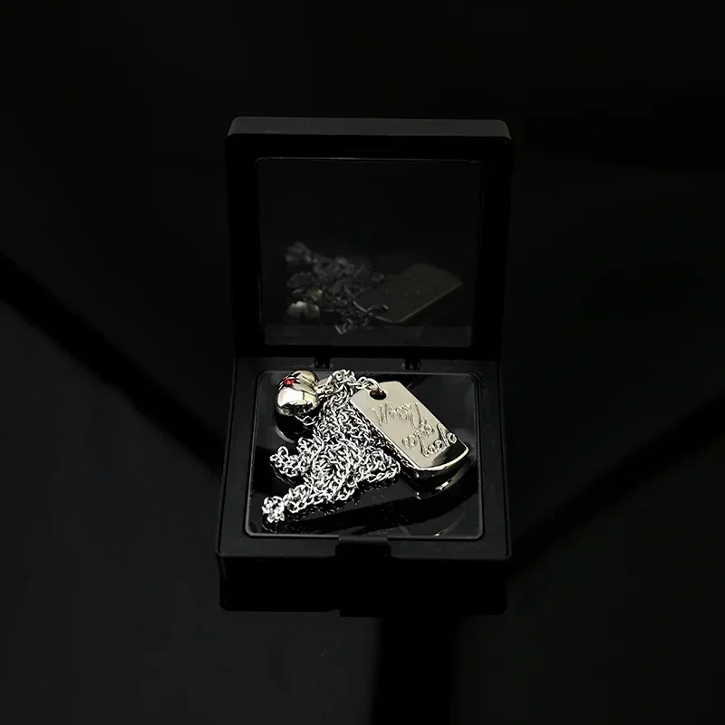 Love and Deepspace Caleb Personalized Creative Game Peripheral Metal Square Necklace Cartoon Stainless Steel Clavicle Chain Gift