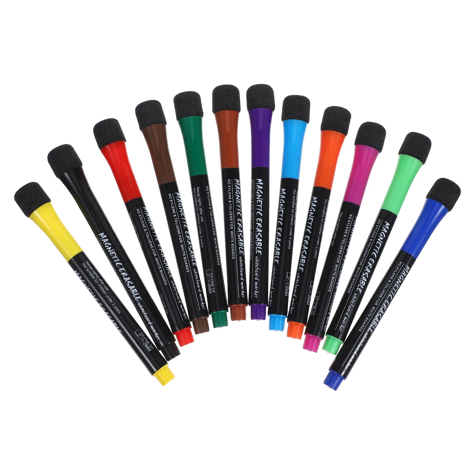 12 Pcs Board Marker White Pen Washable Markers for Kids Classroom Whiteboard Pens Portable Dry Erase