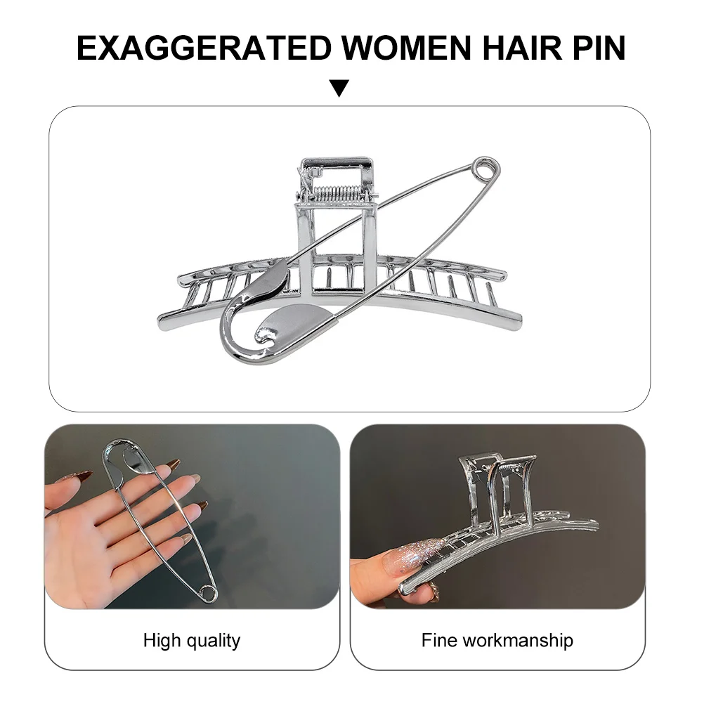 Hairpin Accessory Clip Girl Claw Creative Ponytail for Zinc Alloy Metal Jaw Exaggerated Women Clamp with