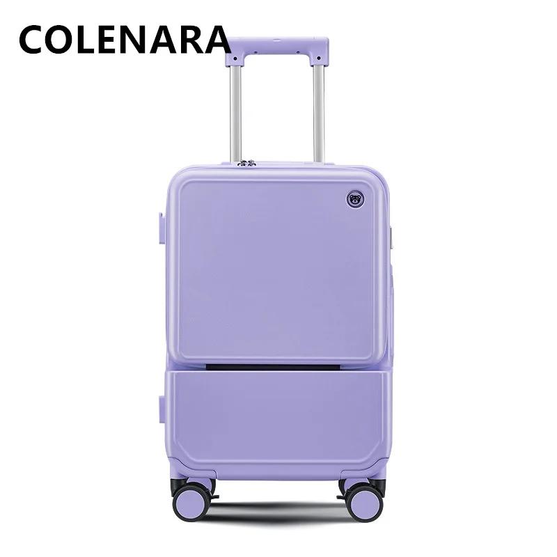 COLENARA nuova valigia Trolley con telaio in alluminio da 24 pollici con apertura frontale custodia multifunzionale per Laptop 20 "bagaglio a mano