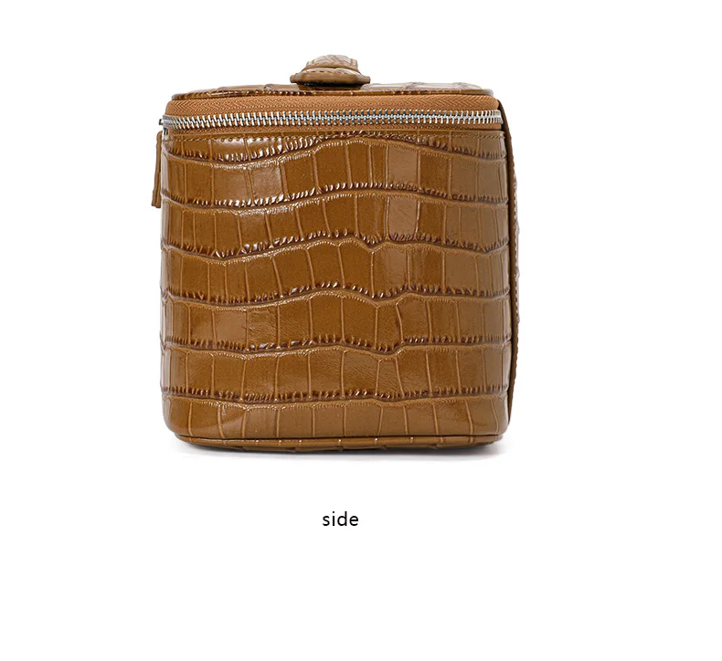 Aidrani Mini-Quadrat-Tasche aus echtem Leder mit Krokodilmuster, Handtasche mit großem Fassungsvermögen, Aufbewahrungstasche für Damen – Detail 12