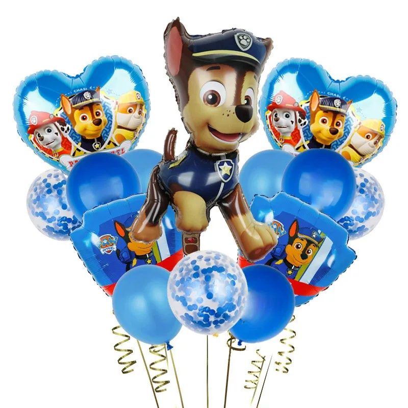 13 Globos de Aluminio de la Patrulla Canina, Globos del Equipo de la Patrulla Canina, Decoración de Dibujos Animados para Fiestas de Cumpleaños Infantiles, Decoración para Sala de Estar