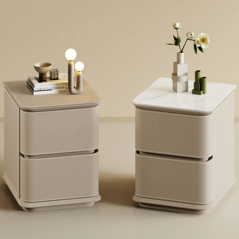 

2025 new small minimalist solid wood bedside table simple modern light luxury high-end bedroom