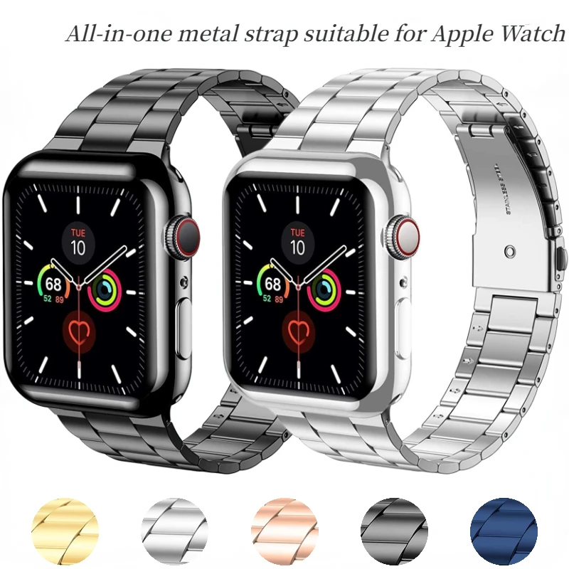 

Strap+Case For Apple Watch 8 7 45mm 41mm Metal stainless steel integrated bracelet Band iWatch 6 5 4 SE 44mm 42mm 40mm 38mm Case