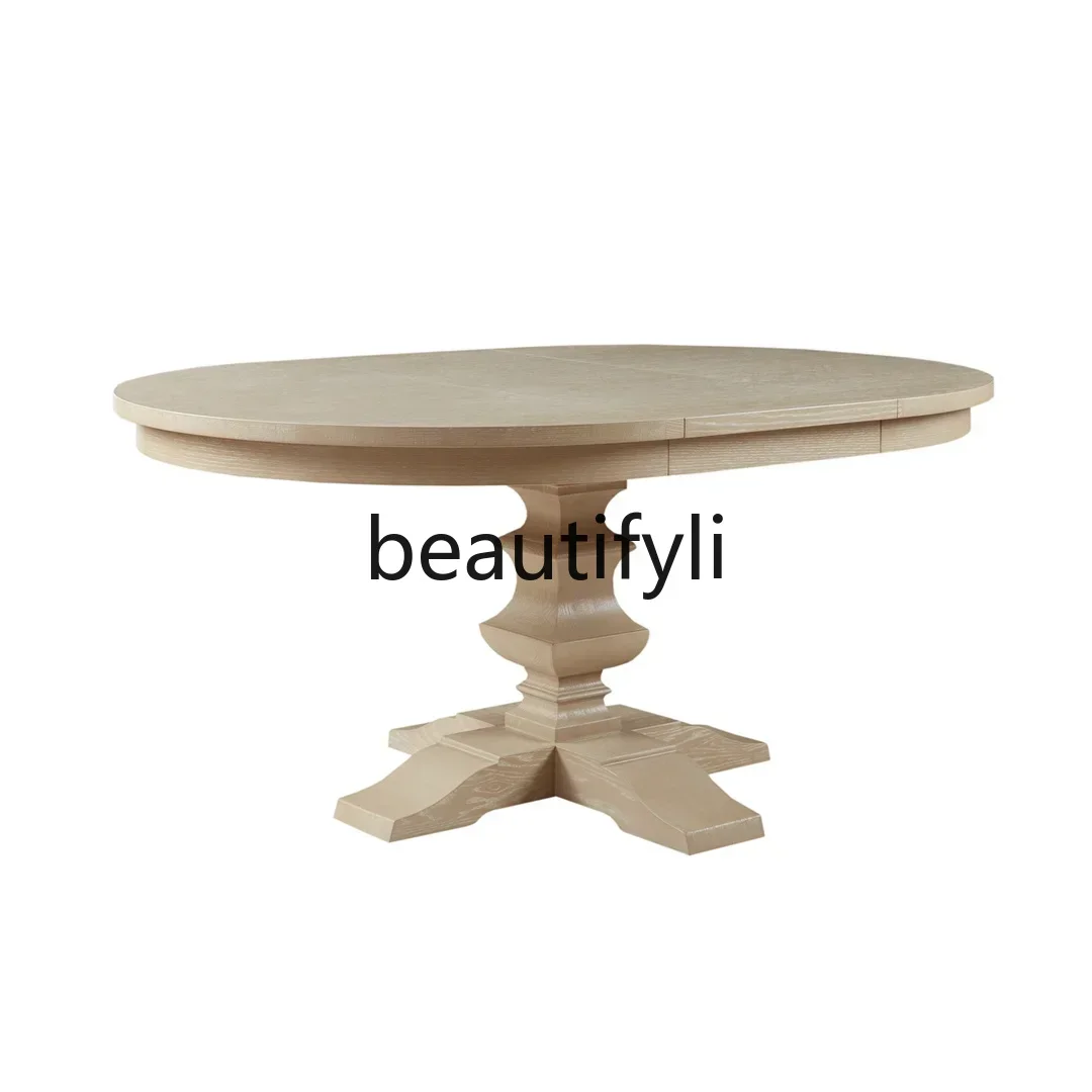 

American Table Dining Chair Combination Small Apartment Household Garden Dining Table American Solid Wood Dining Table