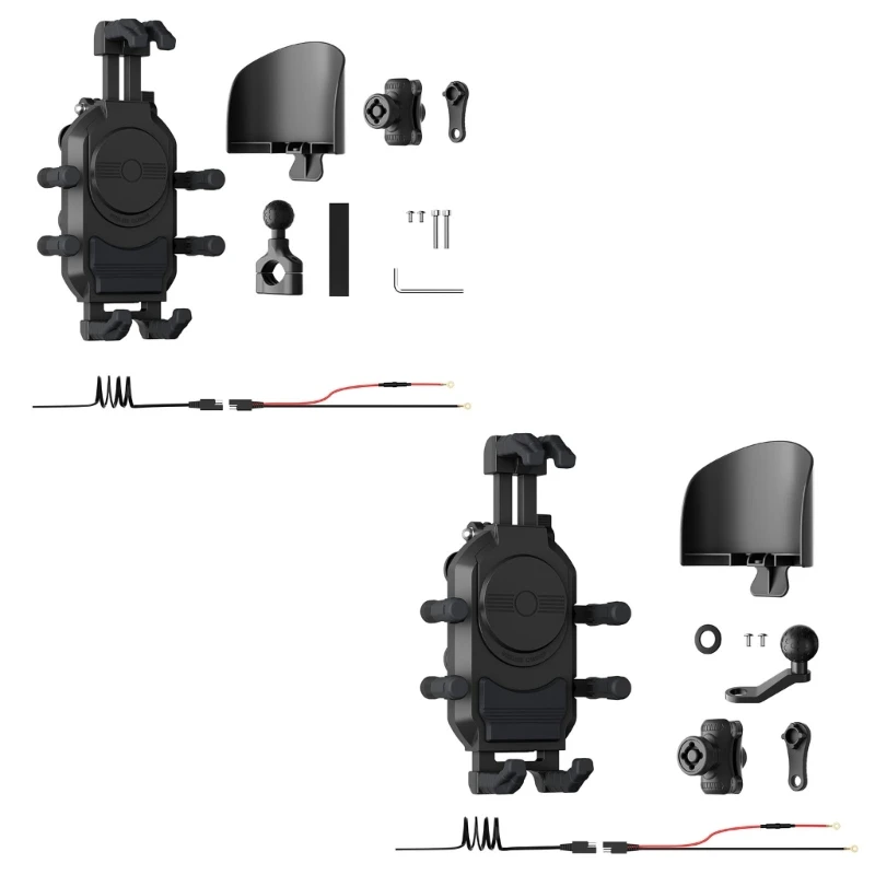 

Motorcycle Phone Mount with 15W Wireless Charging & Vibration Dampener,AntiTheft, AntiShake, Adjustable Phone Holder