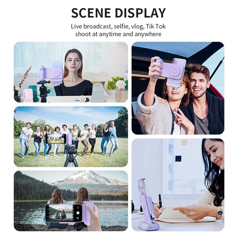 

Solid Bluetooth Selfie Stick With Remote Shutter Anti-Shake Phone Holder, Stabilizer For Video Shooting, For Smartphones C