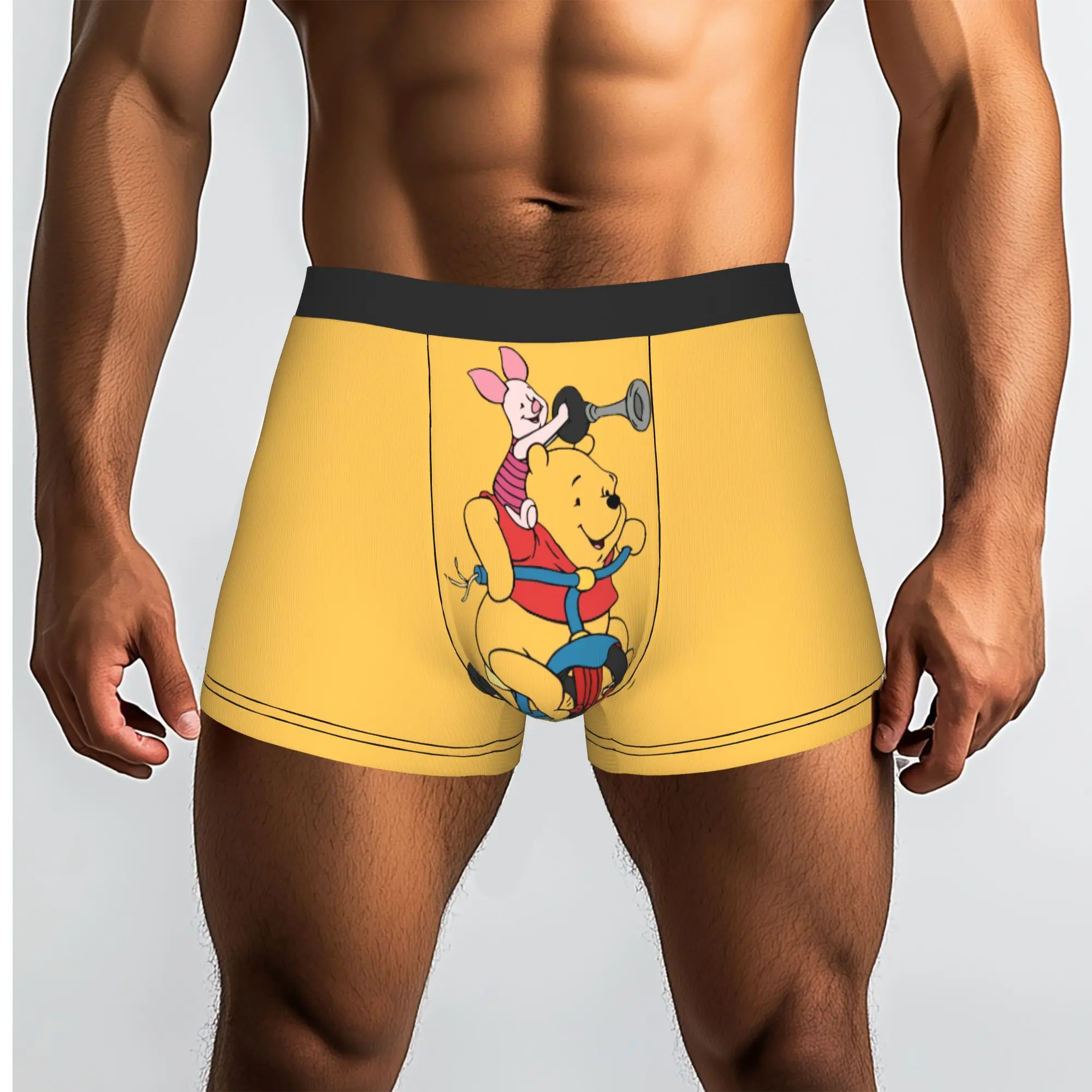Custom My Friends Cartoon T-Tigger Pooh Underwear Men Stretch  Boxer Briefs Shorts Panties Soft Underpants For Male