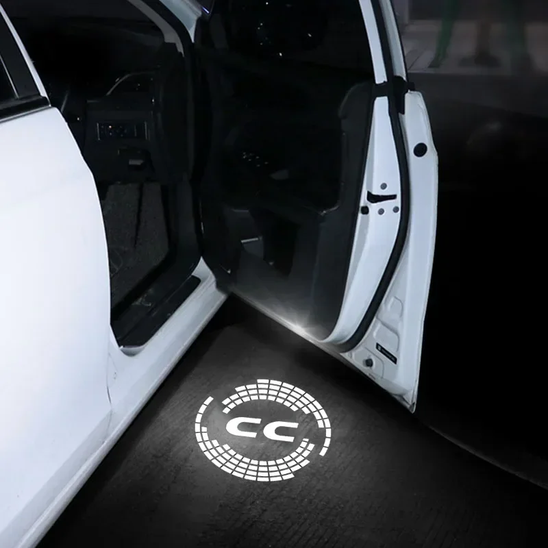 2Pcs HD LED Ghost Logo Laser Projector Car Door Welcome Courtesy Shadow Light Auto Decor Accessories For Volkswagen CC 2009-2019