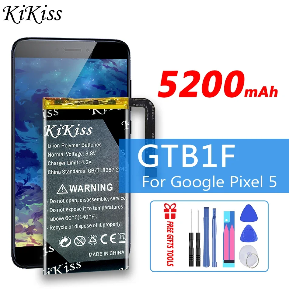 

Аккумулятор KiKiss 5200 мАч GTB1F для Google Pixel 5 мобильный телефон