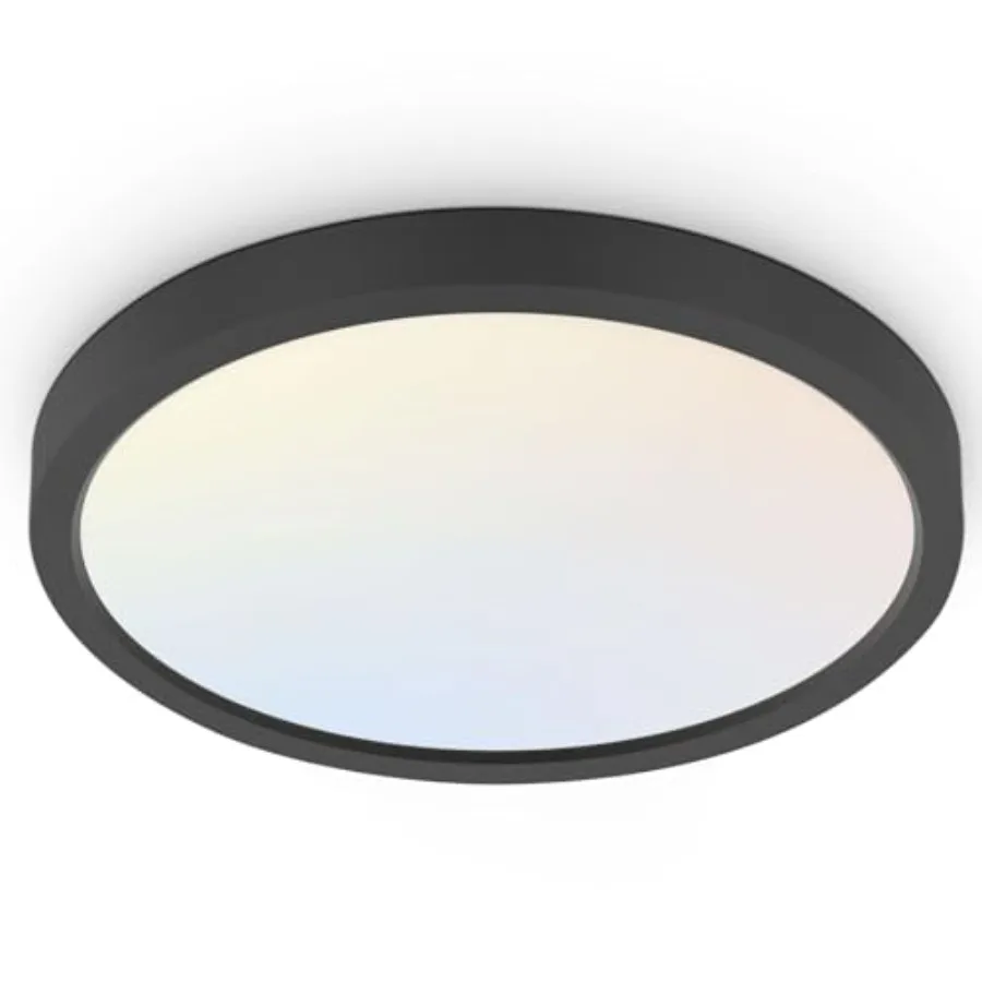 LED Round Flat Panel Light,,32W, 3200lm, 3000K/4000K/5000K CCT Selectable, 120°Beam Angle, Dimmable Edge-Lit Flush Mount Ceilin
