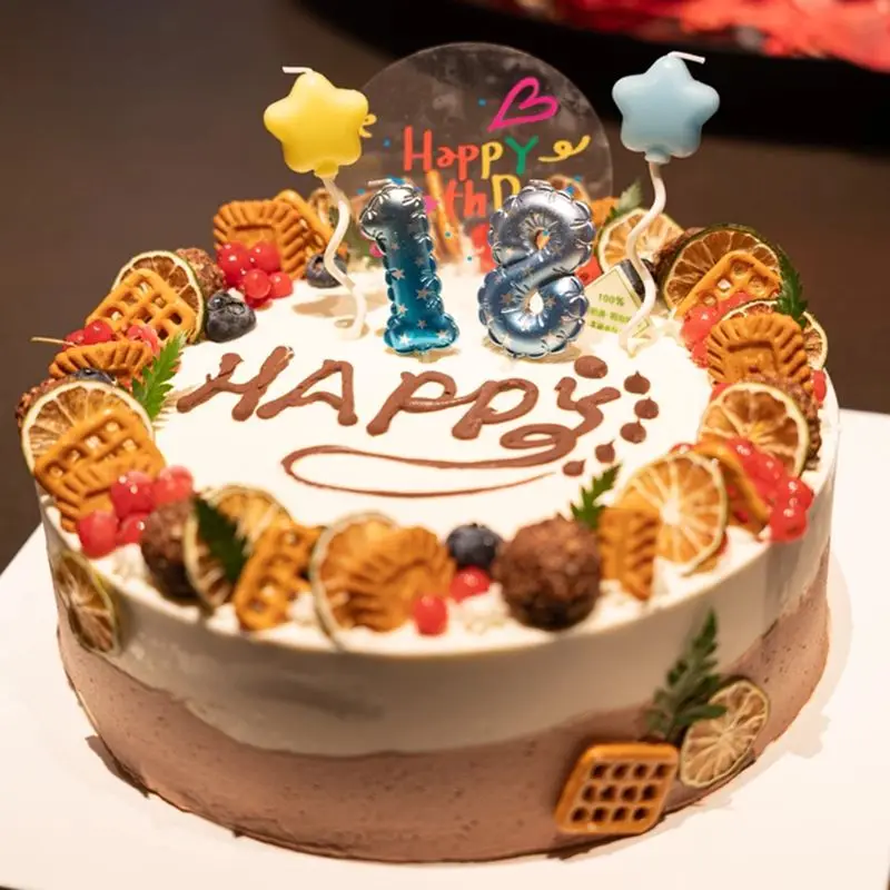 3D-Digitalkerze, 0–9, blauer Stern, Zahlskerzen für Kinder, alles Gute zum Geburtstag, Kuchen, Babyparty, DIY-Kuchenaufsatz, Partyzubehör, kreativ