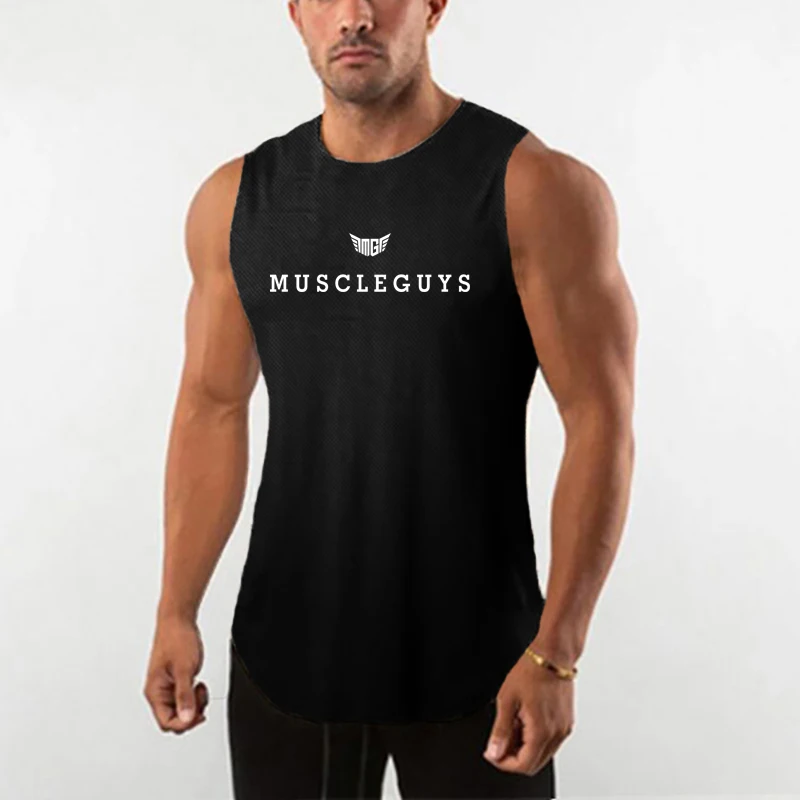 

Male Running Sport Mesh Breathable Quick Dry Jogging Training Tops Gym T-shirt Fitness Bodybuilding Shirt Summer Brand Clothing