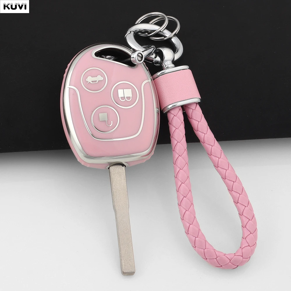 

3 Buttons TPU Car Key Case Cover Holder Fob Keychain Shell For Ford Mondeo Focus Fusion Fiesta Galaxy Transit 2008 2006 2007