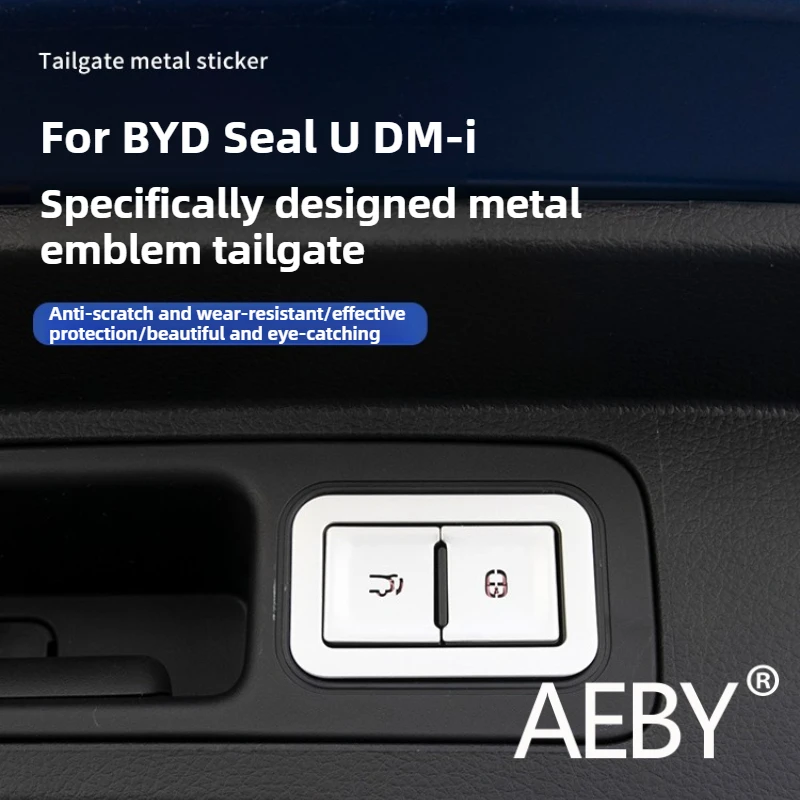 

AEBY For BYD Seal U DM-i 2020-2025 Center Control Button Sticker, Trunk Button Cover Car Interior Anti Scratch Decor Accessories