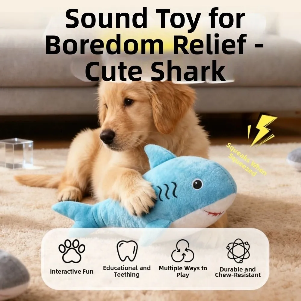 

Durable Simulated Shark Squeaky Dog Cartoon Bite-resistant Sound-making Soft Wear-resistant Pet Interactive Gift