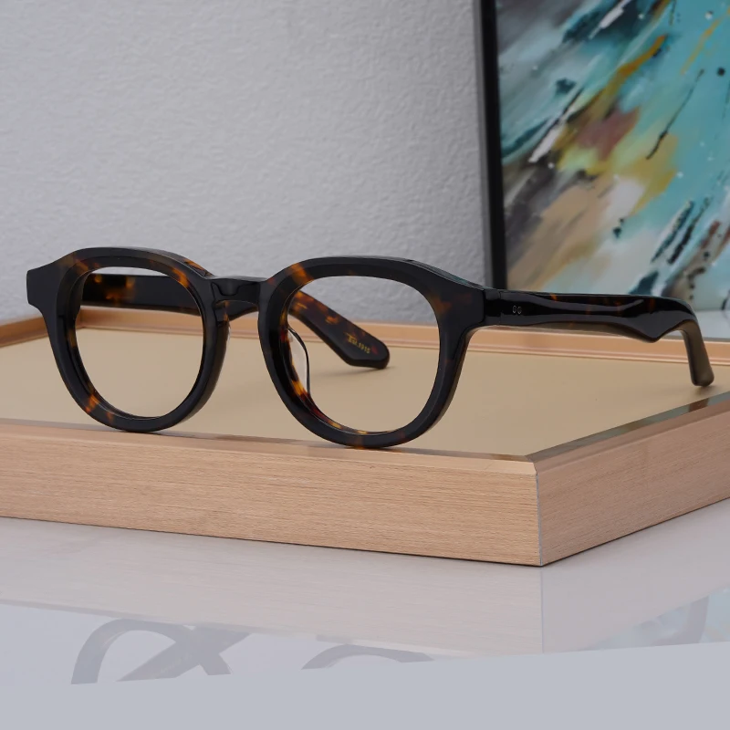 High Quality Acetate Johnny Depp DAHVEN Eyeglasses Frames For Men Women Anti Blue LIight Glasses Designer Vintage Glasses Frame