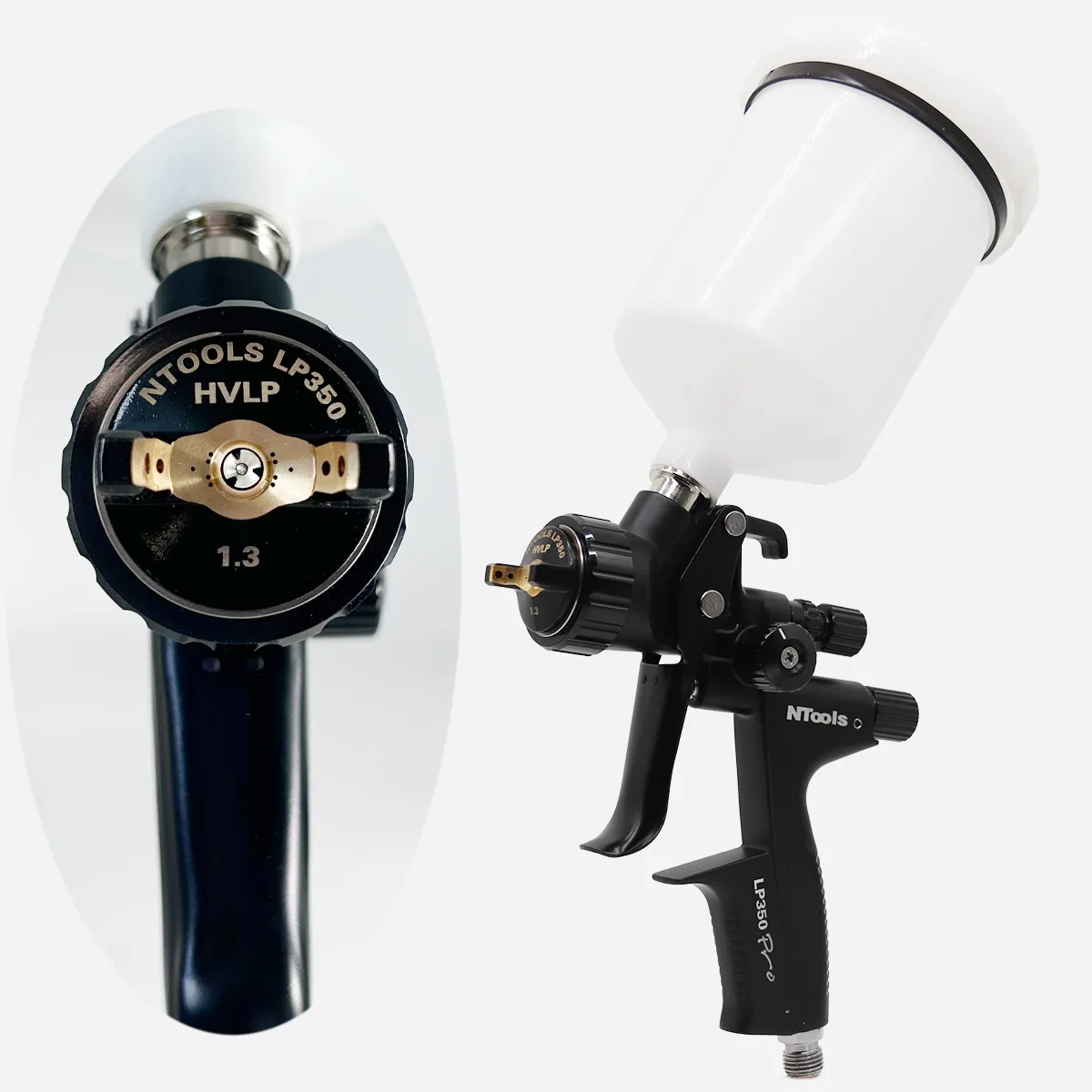 Slit Nozzle Spray Gun 1.3MM for Varnish Paint V Shaped Plum Blossom Gap Nozzle Air Paint Gun With 600CC Tank Automotive Sprayer