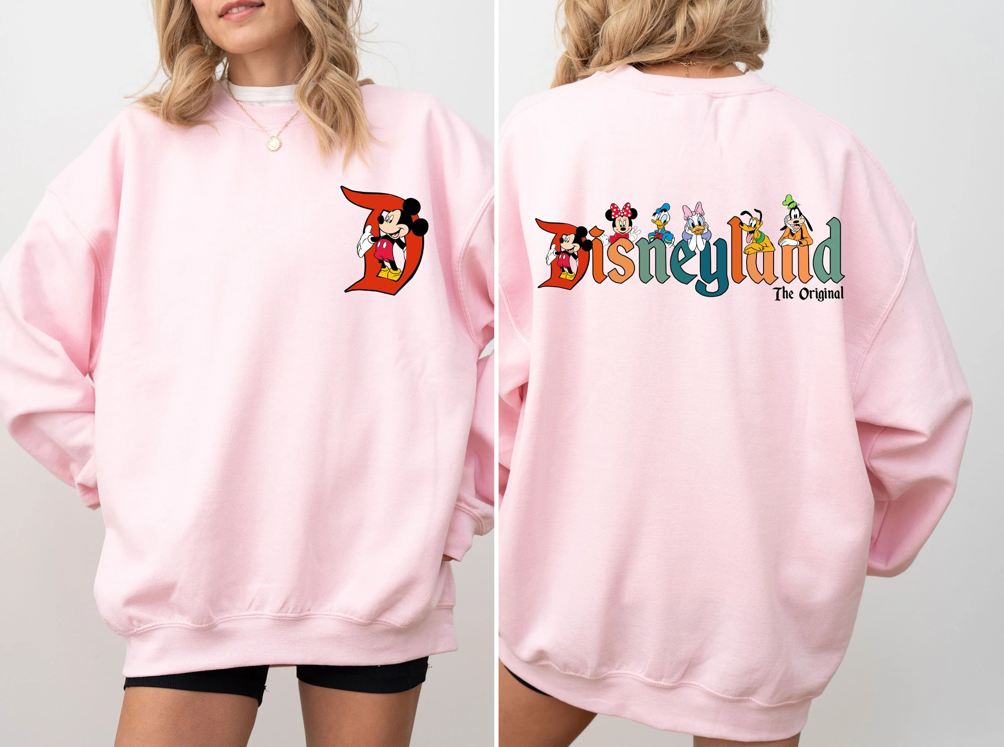 بلوفر ديزني ميكي المطبوع لعام 2025 هو سترة زوجين فضفاضة ودافئة للفتيات العصريات في الخريف